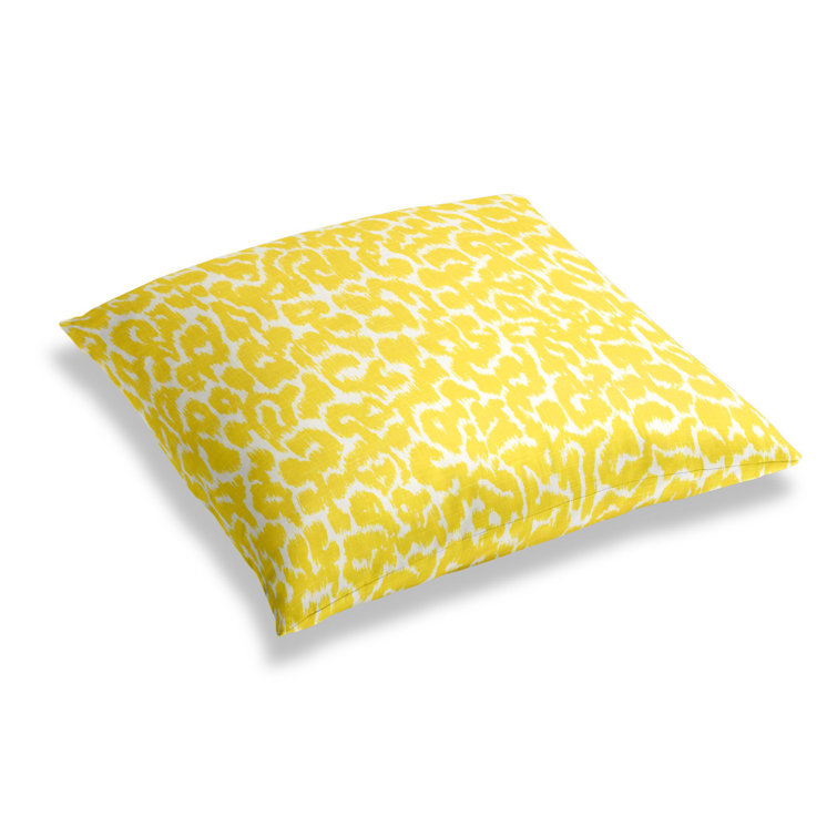 Yellow print throw discount pillows